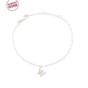 KENDRA SCOTT Silver Silver Crystal Letter W Bracelet